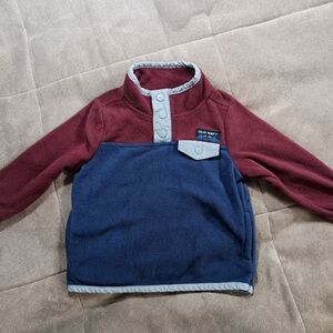 Old Navy 12-18M warm, Crimson and Navy Blue long sleeve shirt.
